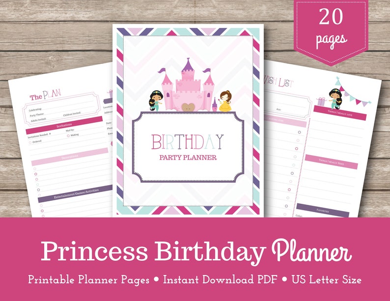 Disney Princess Birthday Party Planner Birthday Party Etsy