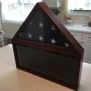Memorial Flag Display Case with Certificate Shadow Box