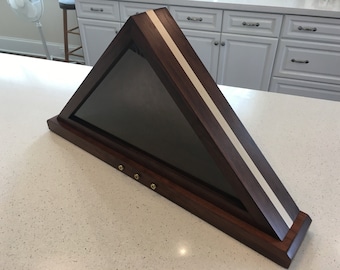 Memorial Flag Display Case w/ Embedded Shell Casing holes: Maple inlay