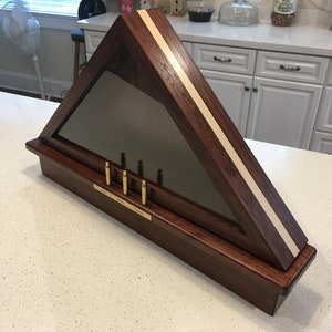 Flag Display Case with shell casings with Maple inlay