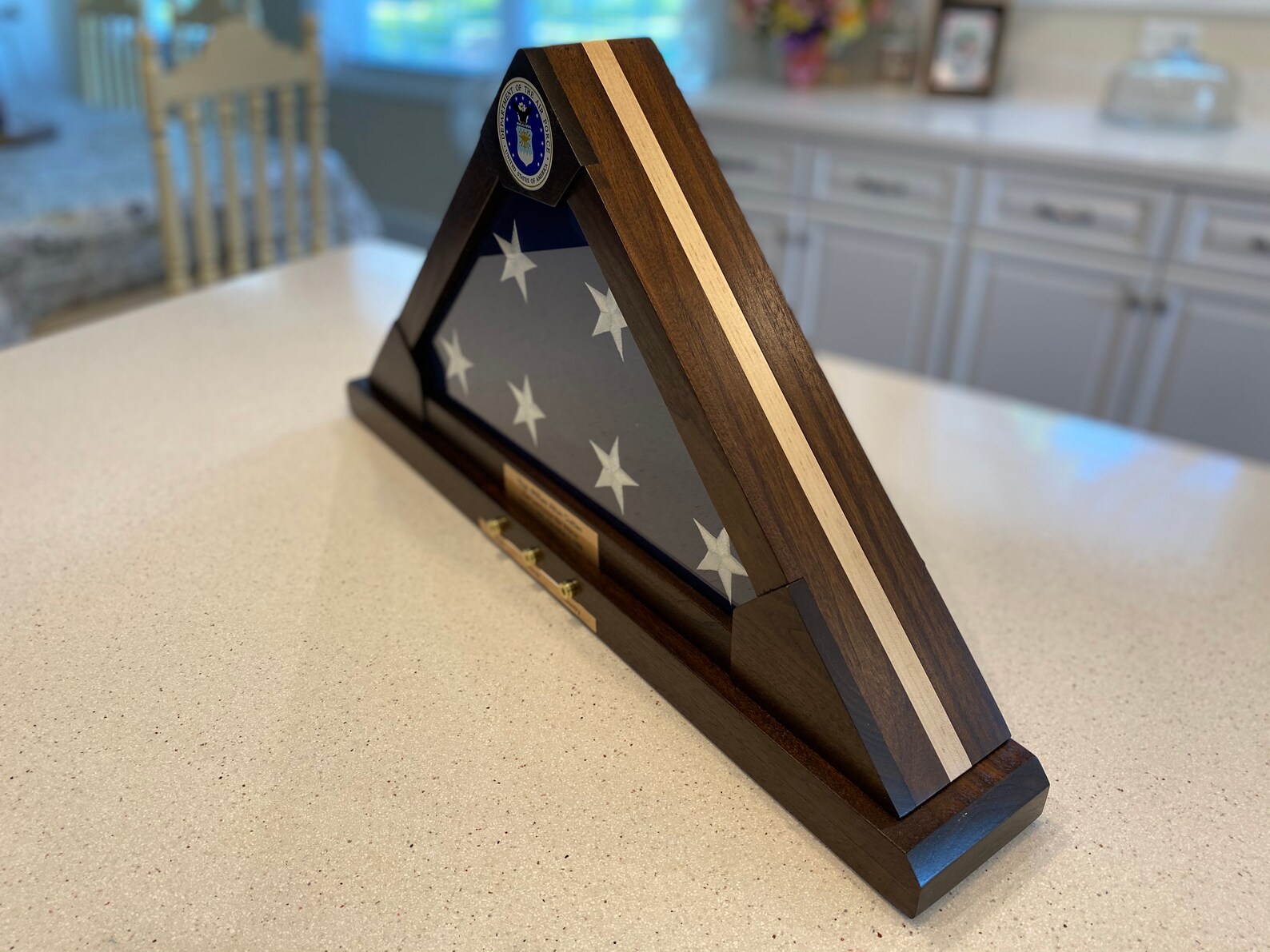 Flag Display Case With Embedded Shell Casings Maple Inlay Etsy