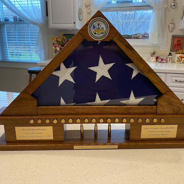 Shell Memorial Flag Display Case Etsy