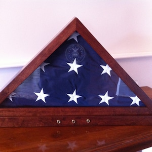 5 x 9.5 Memorial Flag Display Case w/ Embedded Shell Casings