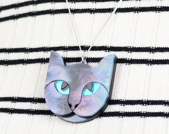 Acrylic Cat Statement Necklace