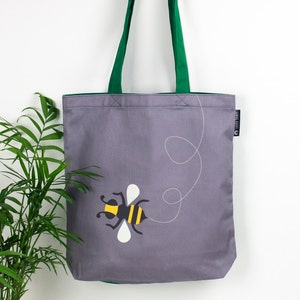 Bumble Bee Canvas Tote Bag, Strong Shopping bag, Christmas gift for gardener image 5