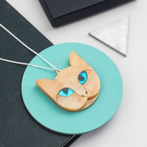 Ginger Cat Acrylic Necklace image 1