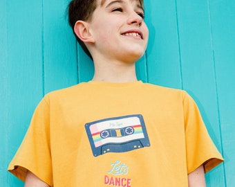 Mixtape kids t-shirt, Cassette retro organic eco-friendly top, tshirt for children