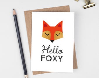 Hello Foxy Valentine Card