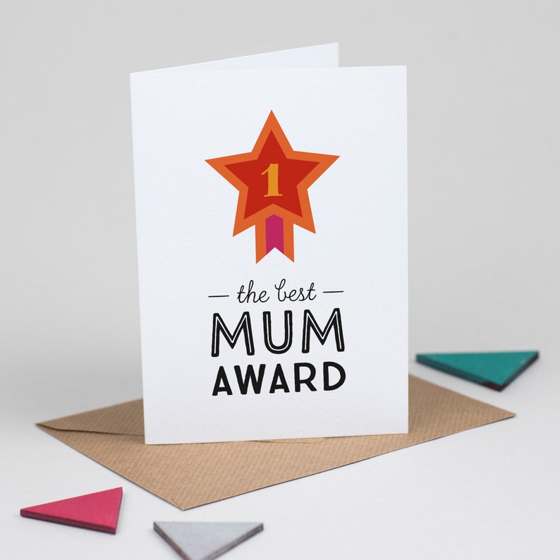 Best Award Mothers Day Card, Medal card for Mum, Funny card for Mummy, Birthday card from daughter, son, Best Mum card image 2