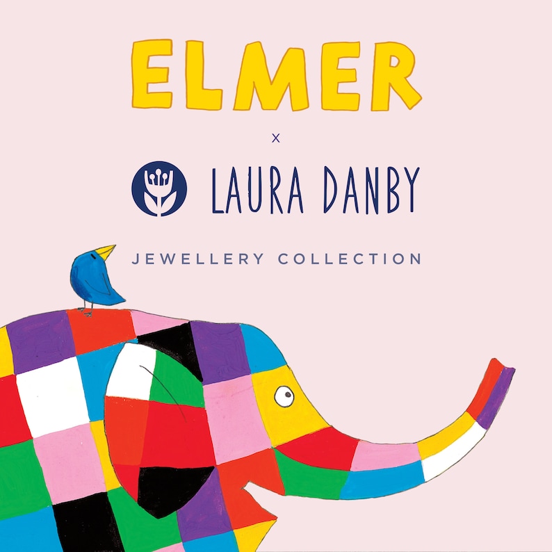 Elmer the Elephant Necklace, Handmade Cherry Wood Pendant, Children's Book Character, Official Product, Elmer Jewellery, Elephant Gift image 5