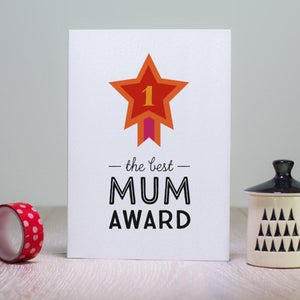 Best Award Mothers Day Card, Medal card for Mum, Funny card for Mummy, Birthday card from daughter, son, Best Mum card image 3