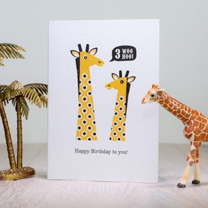 Giraffe 3. Geburtstagskarte