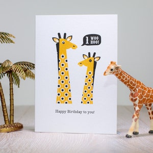 Giraffe 1st First Birthday Card image 1