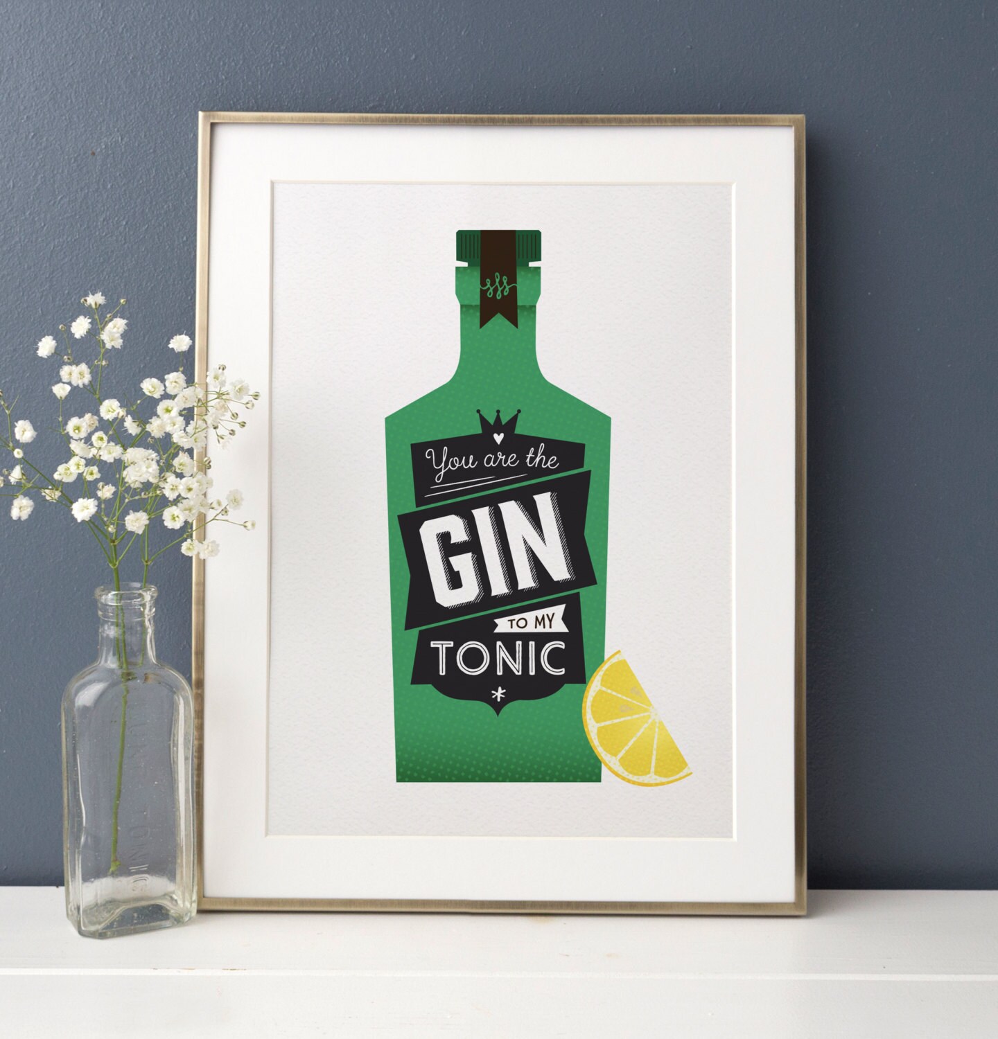 Gin Anniversary & Gin the My Tonic Are Her for to Poster, Gift - Etsy Design, Cocktail Gift, Kitchen Print, Vintage Print, Gin Retro Tonic, You