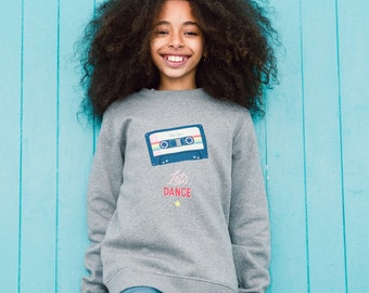 Mixtape Kids Jumper, Retro Cassette Tape Sweatshirt, Organic Cotton Eco-friendly Sweater