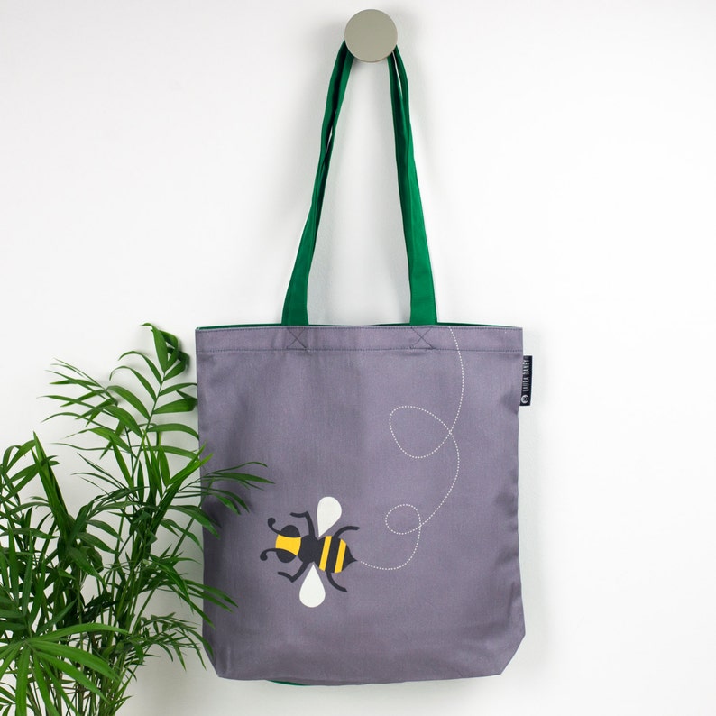 Bumble Bee Canvas Tote Bag, Strong Shopping bag, Christmas gift for gardener image 5