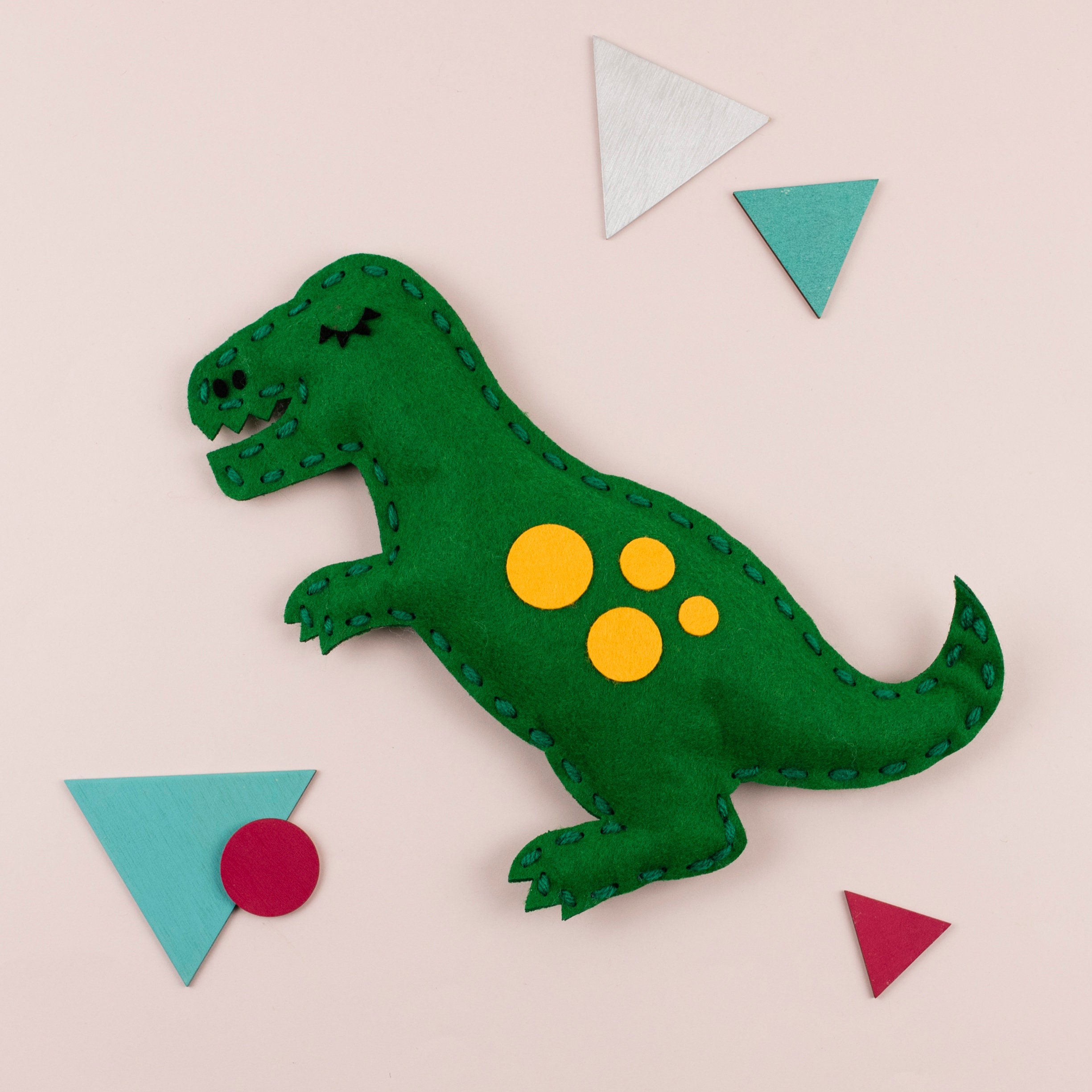  Sewing kit for Kids Beginners - DIY Craft for Girls & Boys -  Cut & Sew Fabric Panel Dinosaur (Dino Friends)