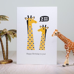 Giraffen-Karte zum 2. Geburtstag