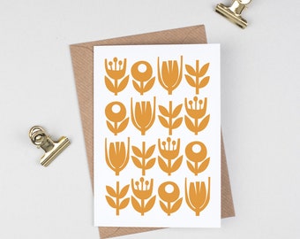 Scandinavian Yellow Flower Card