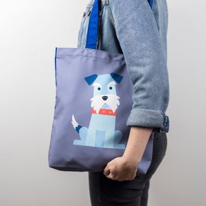 Schnauzer Dog Canvas Tote Bag, Strong shoulder bag, Pet lover gift, Shopping Bag, Christmas gift image 1