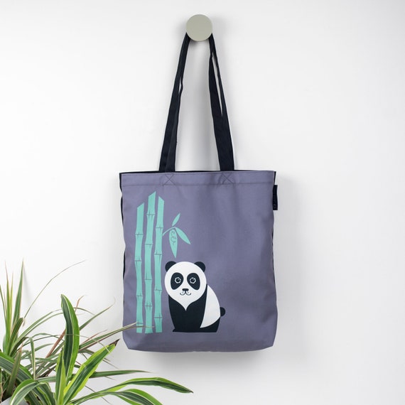 Panda Bear Canvas Tote Bag Childrens Shoulder Bag Panda Gift for