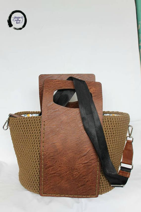 leather and crochet bags