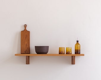 Modular Solid Wood Floating Shelves || Handmade in Canada || Japandi MCM Modern Mid-Century Decor || 1 Shelf