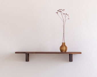 Leo I - Tiny Floating Shelf || Handmade in Canada || Japandi MCM Modern Mid-Century Decor || 1 Shelf