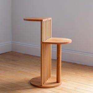 Japandi side table - MCM Two-tier Coffee Table - Night Stand - Hardwood bed side table - Plant stand - Handcrafted in Canada - Cherry wood