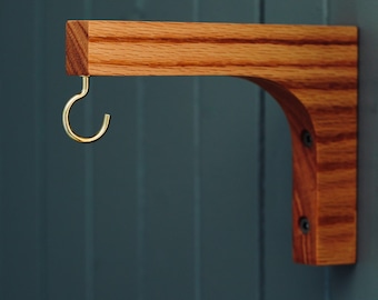 Wood Wall Brackets for hanging planters - Pendant light holder - Wooden Wall Hook - Made in Canada