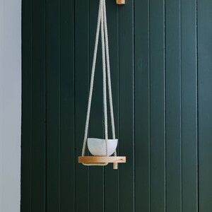 Wood & Cotton Hanging Planter SOLO 6'' Hanging Shelf - Etsy