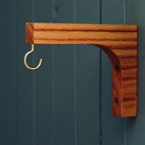 Wood Wall Brackets for hanging planters - Pendant light holder - Wooden Wall Hook - Made in Canada