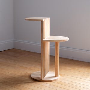 Japandi side table - MCM Two-tier Coffee Table - Night Stand - Hardwood bed side table - Plant stand - Handcrafted in Canada - Sugar maple