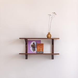 Leo II - Tiny Floating Shelf || Handmade in Canada || Japandi MCM Modern Mid-Century Decor || 2 shelves