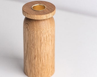 Wooden Candle Holders, Handmade in Canada in butternut wood inspired by nordic and scandinavian design, minimalist and modern style