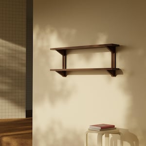 Solid Wood Floating Shelf | Japandi Bathroom Shelves | Mid Century Modern | Handmade in Canada | LEO