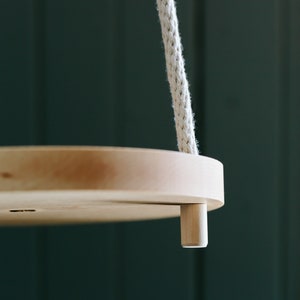 Wood & Cotton Hanging shelf SOLO 11'' Floating shelf Hanging plant holder Hand Made in Canada image 3