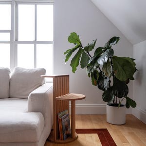 Solid Wood Two-Tier Side Table: Mid-Century Modern Japandi Coffee Table image 16