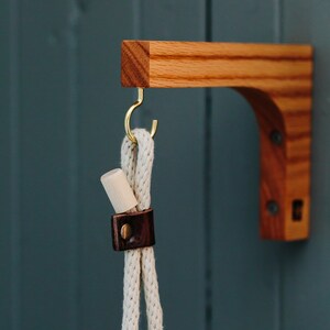 Wood & Cotton Hanging shelf SOLO 11'' Floating shelf Hanging plant holder Hand Made in Canada image 8