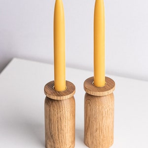 Wooden Candle Holders, Handmade in Canada in butternut wood inspired by nordic and scandinavian design, minimalist and modern style image 4
