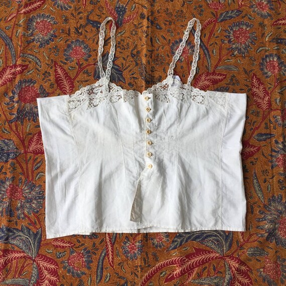 Vintage Indonesian Camisole Dutch Lace in White