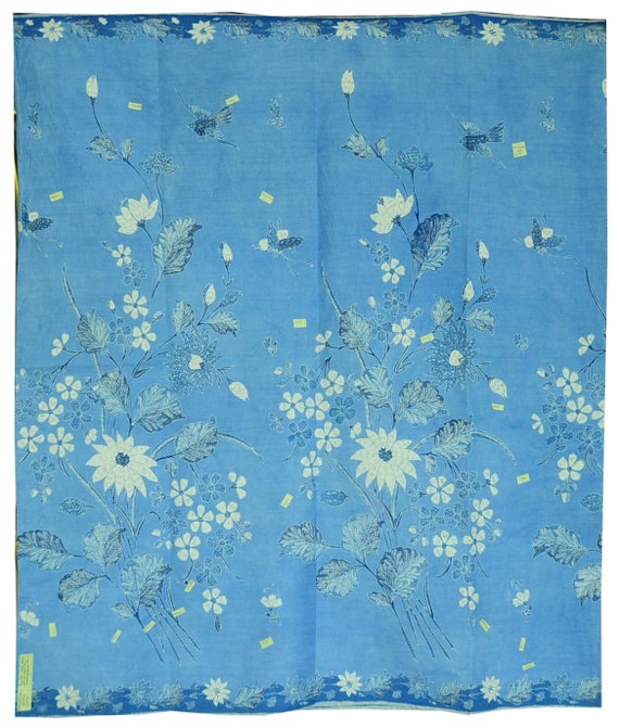 Vintage Indonesian Sarong Hand Drawn Blue (Biron)