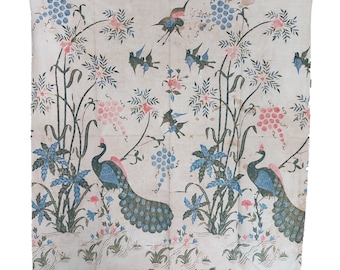 Old Indonesian Hand Drawn Javanese Batik Sarung with Peacock Motif