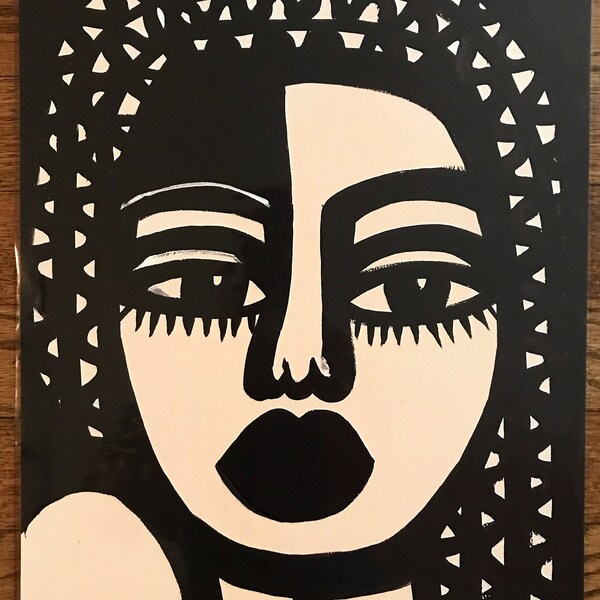 Print of an original painting “Moon” 11in x 14in