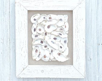 Oyster shell box frame wall art