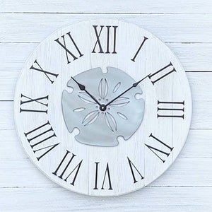 Wooden Sand Dollar Wall Clock with polished or painted steel (CL21-DW-SD)