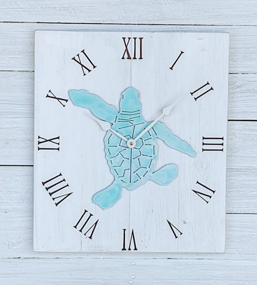 Turtle Wall Clock Etsy
