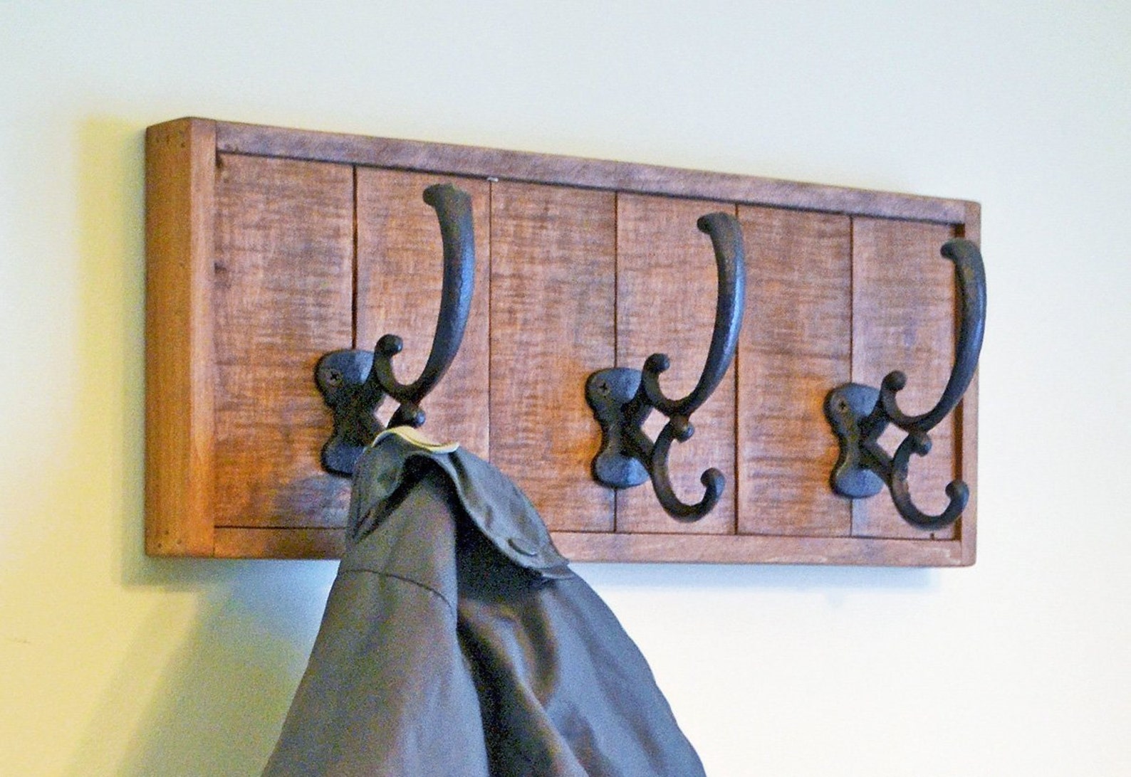 Rustic Wooden Coat Rack Etsy