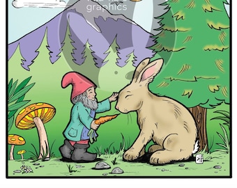 Desenhos para colorir de gnomos da floresta (download digital)