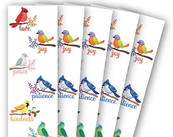 Marcadores prontos para imprimir Fruit of the Spirit Birds
